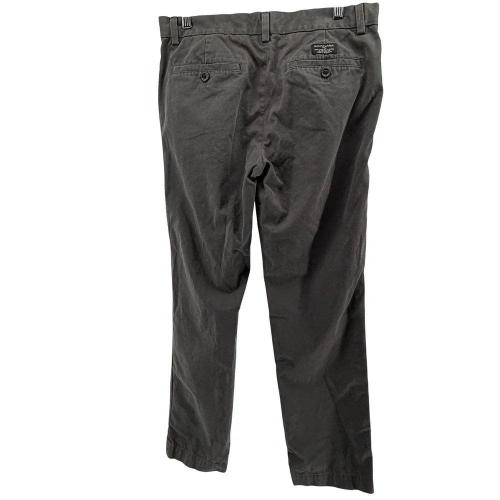 Banana Republic‎ Aiden Chino Mens 31x30 Dark Gray Cotton Twill Slim Pants